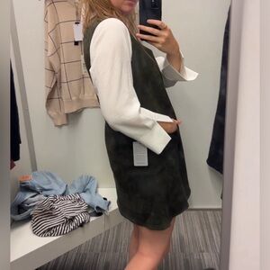 Max London Studio Faux Suede Green Dress